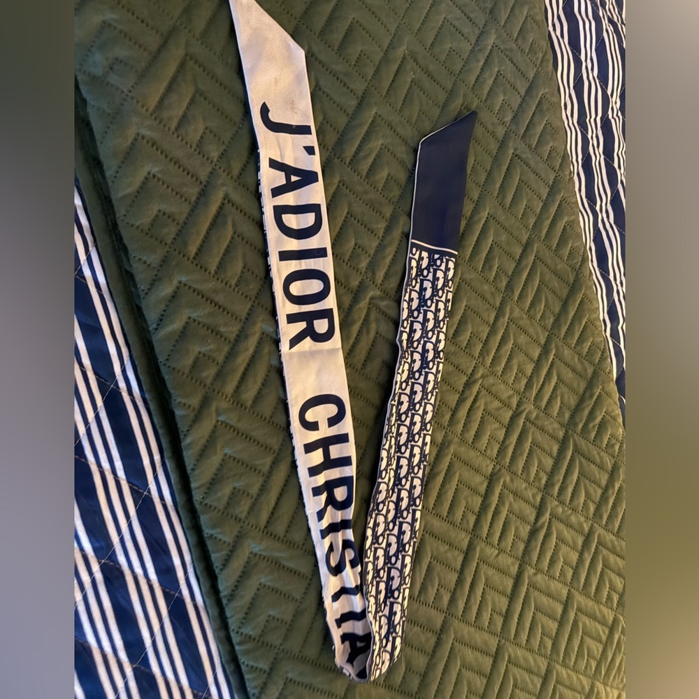 Dior Oblique Mitzah Silk skinny scarf purse